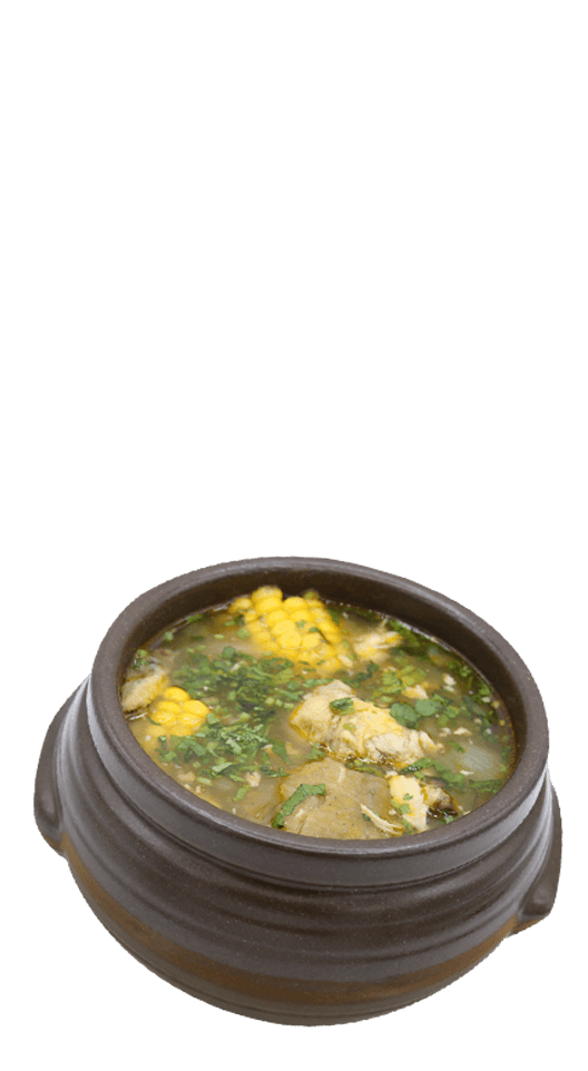 Hen Soup served with salad